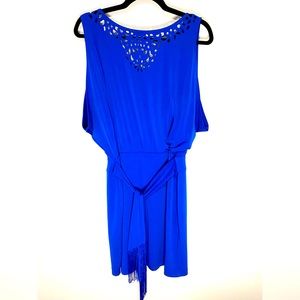 Jessica Simpson Royal Blue Belted Sleeveless Dress